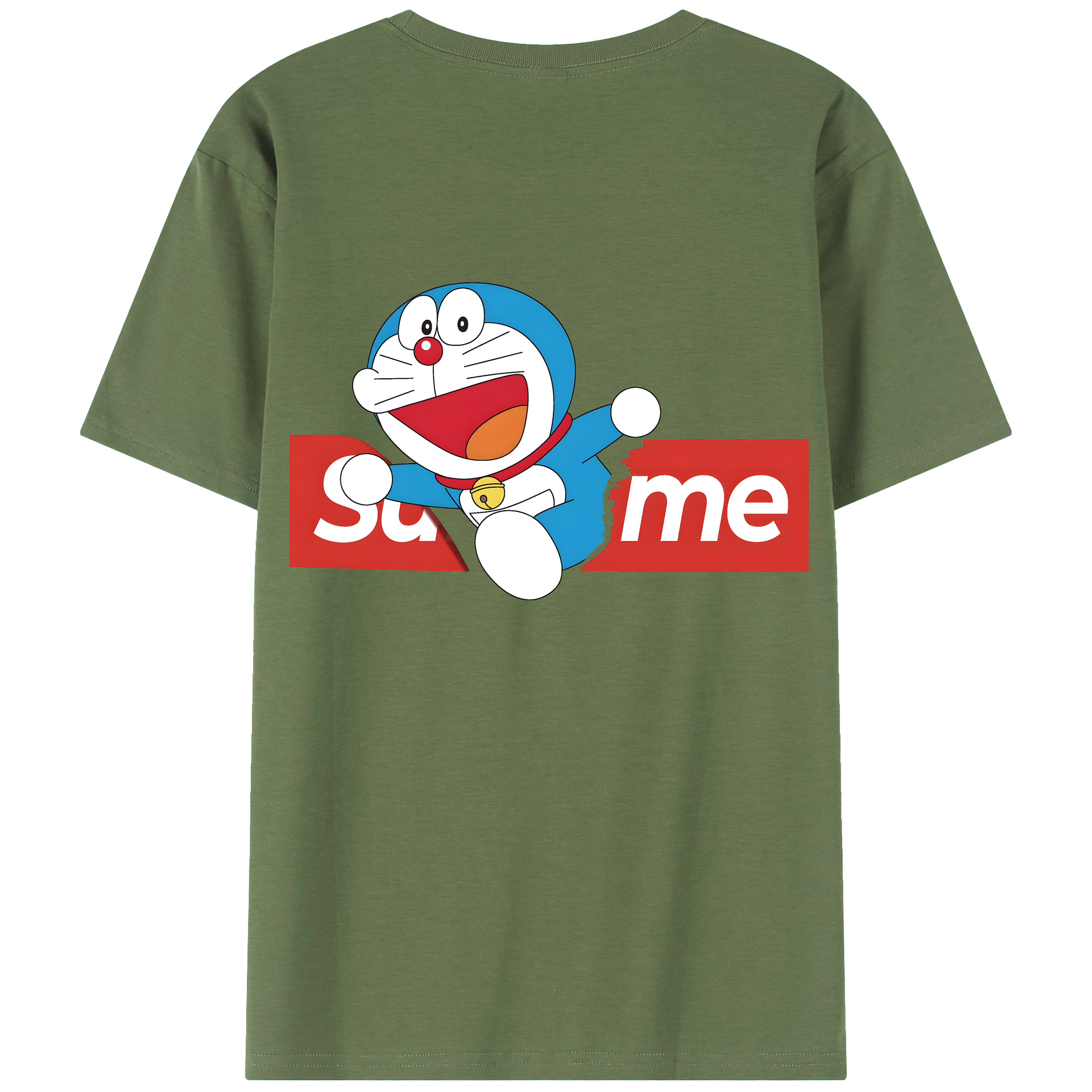 （画像用） ドラえもん Doraemon 綿100％ メンズ半袖Tシャツ（バックプリント） 通気性